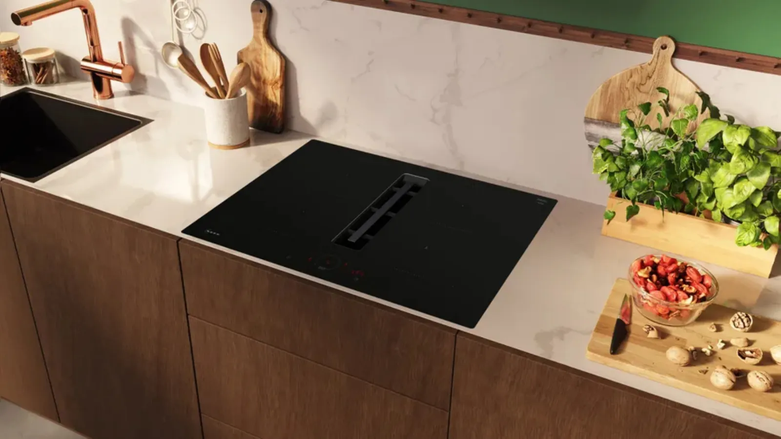 Piano a induzione con cappa integrata Flush Mount di NEFF